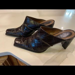 Antonio Melani Brown Leather Heeled Mules 11